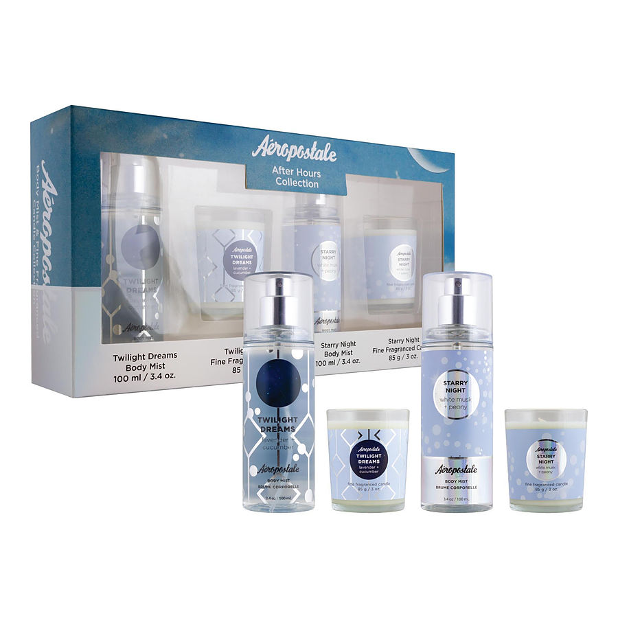 AEROPOSTALE AFTER HOUR 2x3.4 BODY MIST + 2x 3.0 CANDLES (119949) - PerfumesOnline.Net