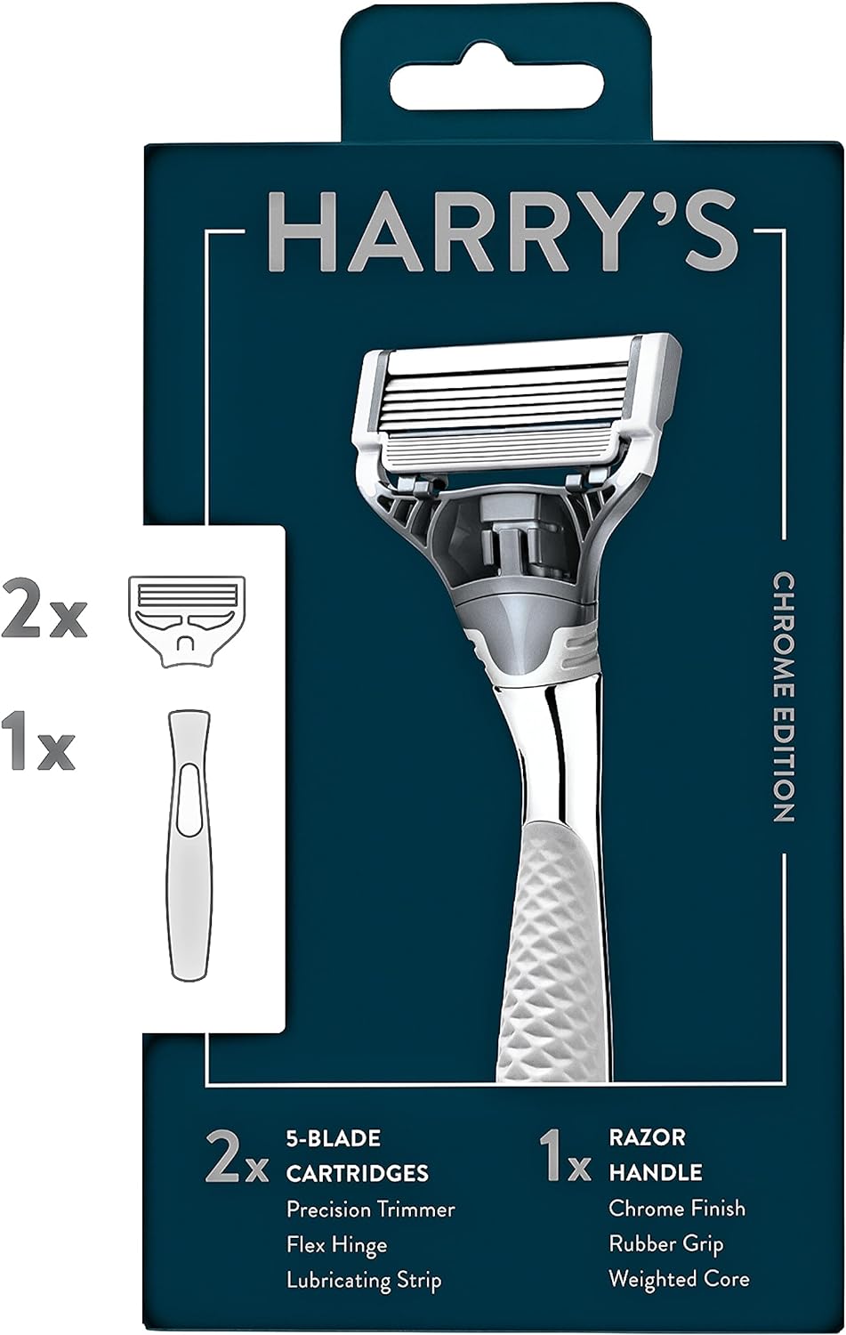Harry’s Razor with 2 Blade Cartridges - Chrome Edition - PerfumesOnline.Net
