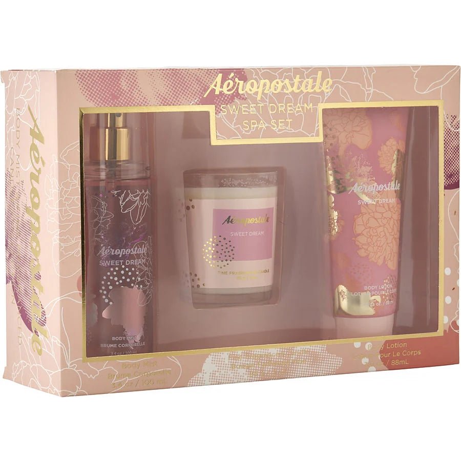 AEROPOSTALE SWEET DREAM 3.4 BODY MIST + 3.0 BL+ 3.0 CANDLE (119950) - PerfumesOnline.Net