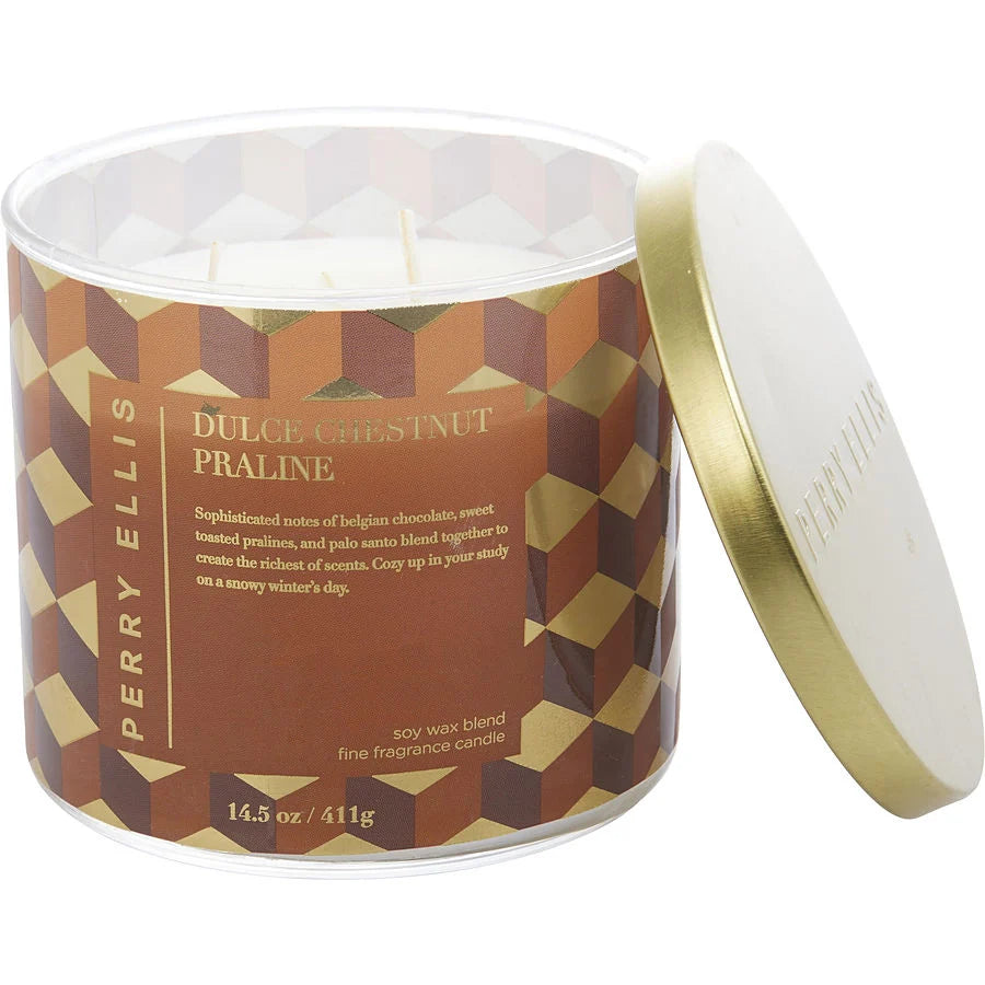 PERRY ELLIS DULCE CHESTNUT PRALINE CANDLE 14.5 - (119001) - PerfumesOnline.Net