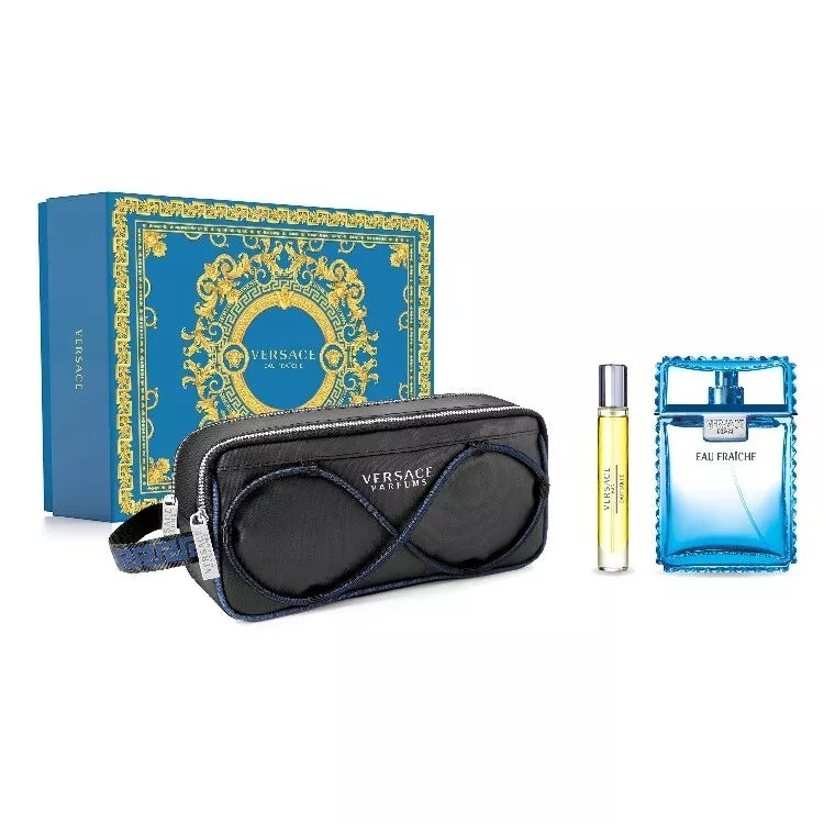 VERSACE EAU FRAICHE 3.4 EDT M + 10ML + POUCH  (126953) - PerfumesOnline.Net      