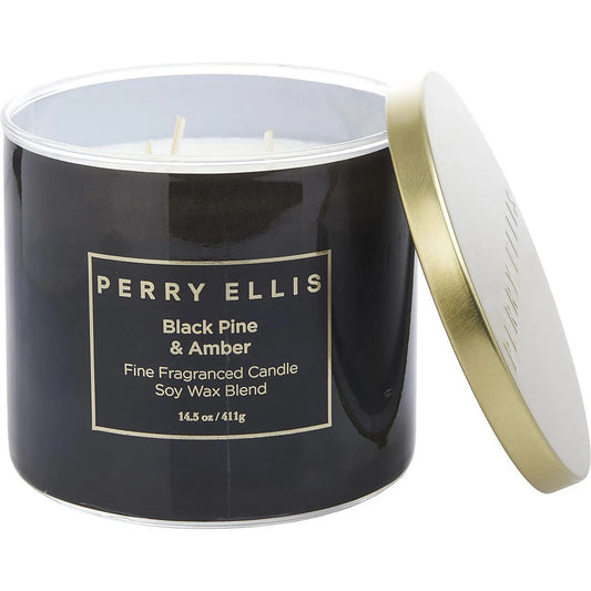 PERRY ELLIS BLACK PINE AND AMBER CANDLE 14.5 -  (118094) - PerfumesOnline.Net      